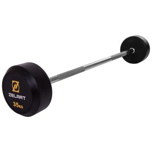 Штанги фіксована пряма обрізана Zelart Rubbber Coated Barbell TA-2685-35 довжина-95cм 35к в Києві от компании DROPT - интернет-магазин оптовой и розничной торговли