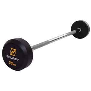 Штанги фіксована пряма обрізана Zelart Rubbber Coated Barbell TA-2685-25 довжина-95cм 25кг в Києві от компании DROPT - интернет-магазин оптовой и розничной торговли