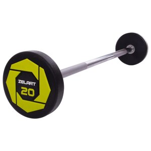 Штанги фіксована пряма поліуретанова Zelart Urethane Barbell TA-2689-20 довжина-104cм 20кг