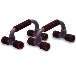 Упори для віджимань Zelart FI-1777 PUSH-UP BAR 12x23 см сірий-червоний