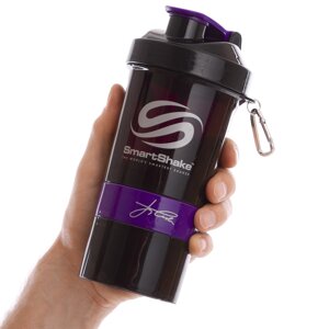 Шейкер 3-х камерний для спортивного харчування SMART SHAKER SIGN JAY CUTLER 6020027 (600мл, чорний-фіолетовий) в Києві от компании DROPT - интернет-магазин оптовой и розничной торговли