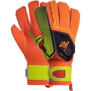 Рукавиці воротарські SOCCERMAX GK-011 розмір 8-10 жовтогарячий-жовтий