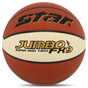 М'яч баскетбольний STAR JUMBO FX9 BB427-25 No7 PU жовтогарячий-білий