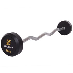 Штанги фіксована зігнута Zelart Rubbber Coated Barbell TA-2687-25 довжина-95sм 25Кг в Києві от компании DROPT - интернет-магазин оптовой и розничной торговли