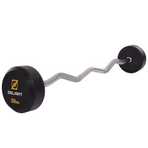 Штанги фіксована зігнута Zelart Rubbber Coated Barbell TA-2687-30 довжина-95cм 30 в Києві от компании DROPT - интернет-магазин оптовой и розничной торговли