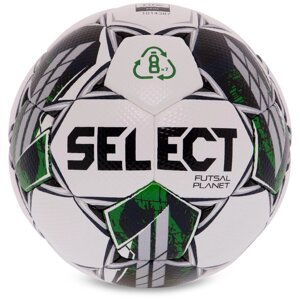 М'яч для футзала SELECT FUTSAL PLANET V22 No4 білий-зелений