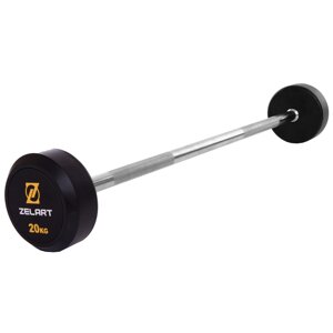 Штанги фіксована пряма обрізана Zelart Rubbber Coated Barbell TA-2685-20 довжина-95cм 20кг в Києві от компании DROPT - интернет-магазин оптовой и розничной торговли