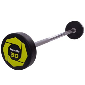 Штанги фіксована пряма поліуретанова Zelart Urethane Barbell TA-2689-30 довжина- 107cм 30кг