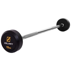 Штанги фіксована пряма обрізана Zelart Rubbber Coated Barbell TA-2685-15 довжина-95cм 15кг в Києві от компании DROPT - интернет-магазин оптовой и розничной торговли