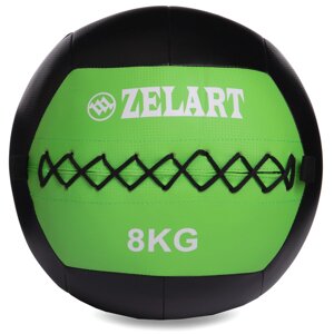 М'яч волбол для кроссфита і фітнесу 8кг Zelart WALL BALL FI-5168-8 (PU, наповнювач-метал. гранули, d-33см,