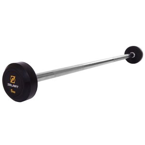 Штанги фіксована пряма обрізана Zelart Rubbber Coated Barbell TA-2685-5 довжина-95cм 5кг в Києві от компании DROPT - интернет-магазин оптовой и розничной торговли