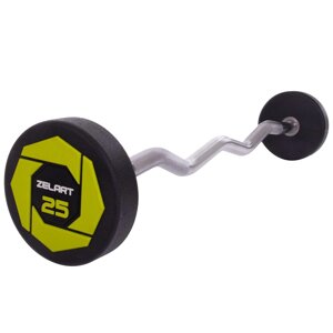 Штанги фіксована зігнута поліуретанова Zelart Urethane Barbell TA-2690-25 довжина-106cм 25кг в Києві от компании DROPT - интернет-магазин оптовой и розничной торговли