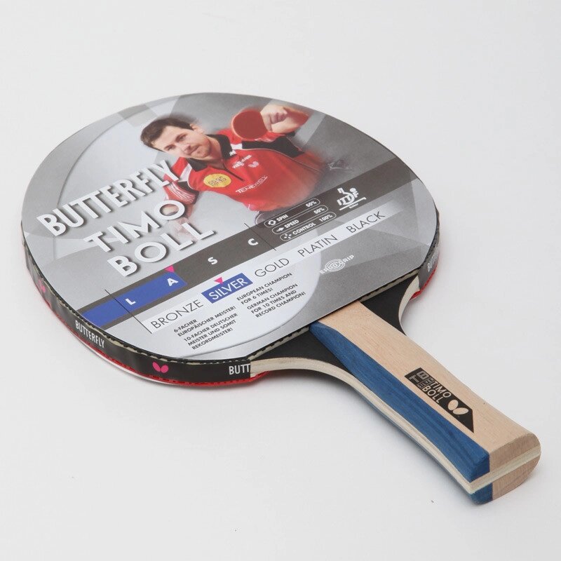 Ракетка для настільного тенісу 1 штука BUTTERFLY 85016 TIMO BOLL SILVER (деревина, гума) від компанії DROPT - інтернет-магазин гуртової та роздрібной торгівлі - фото 1