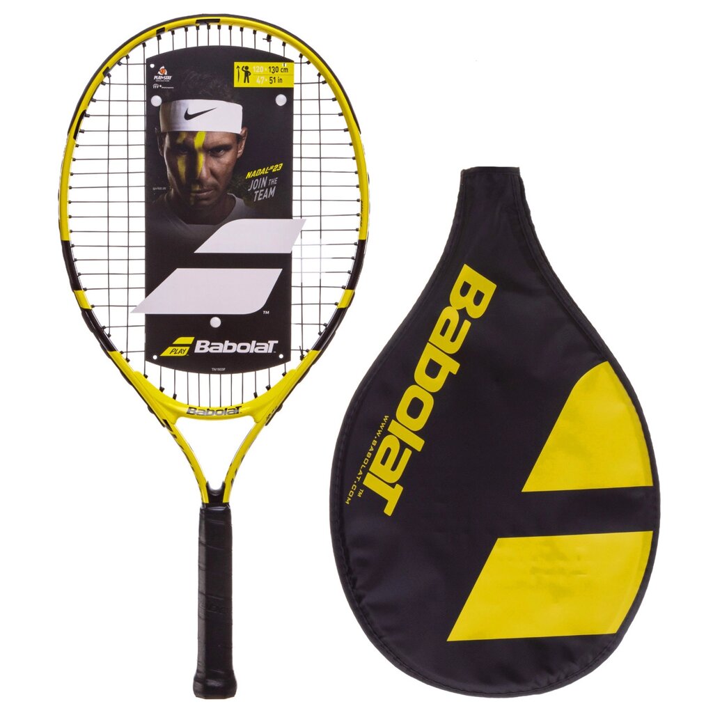 Ракетка для великого тенісу Юніорська BABOLAT BB14248-191 NADAL JR 23 жовтий від компанії DROPT - інтернет-магазин гуртової та роздрібной торгівлі - фото 1