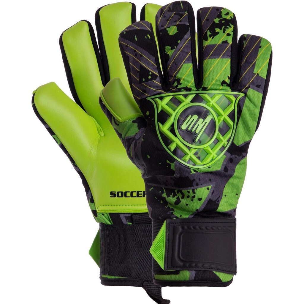 Рукавиці воротарські SOCCERMAX GK-017 розмір 8-10 зелений-чорний від компанії DROPT - інтернет-магазин гуртової та роздрібной торгівлі - фото 1