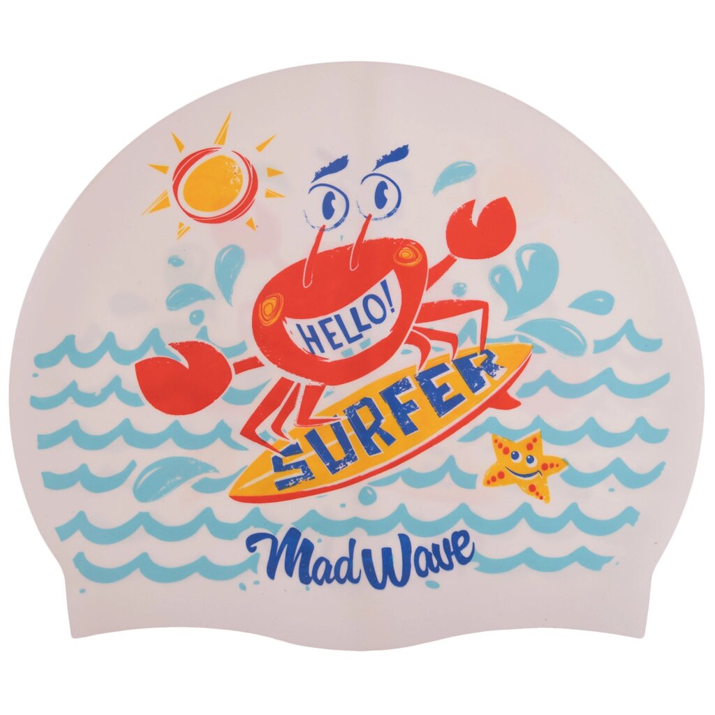 Шапочка для плавання дитяча MadWave Junior SURFER M057912 кольору в асортименті від компанії DROPT - інтернет-магазин гуртової та роздрібной торгівлі - фото 1