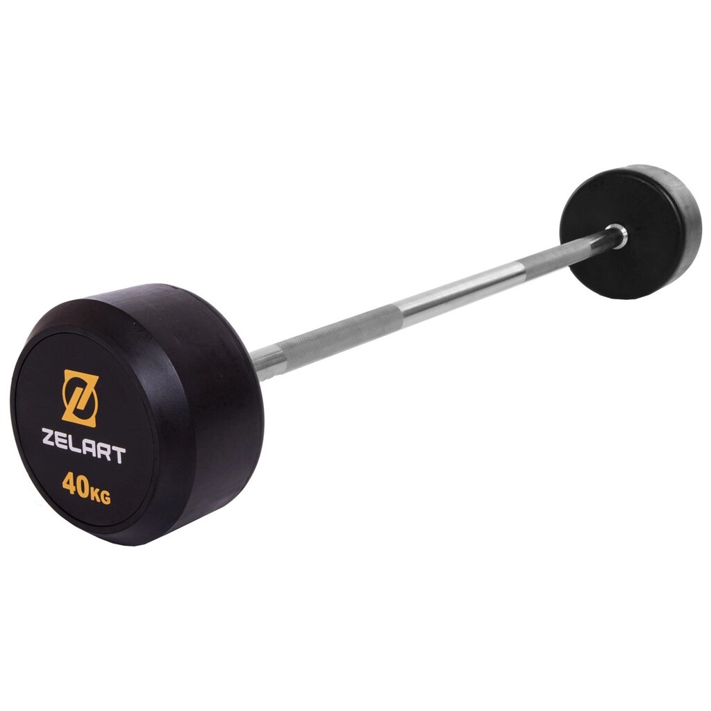 Штанги фіксована пряма обрізана Zelart Rubbber Coated Barbell TA-2685-40 довжина-95cм 40кг від компанії DROPT - інтернет-магазин гуртової та роздрібной торгівлі - фото 1