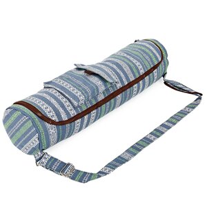 Сумка для йога килимка Yoga bag KINDFOLK FI-8362-3 (розмір 17смх72см, поліестер, бавовна, сірий-синій)
