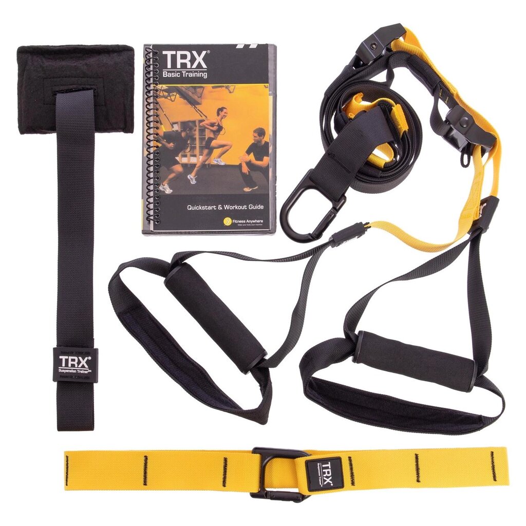 Тренувальні підвісні петлі TRX PACK P2 FI-3724-03 чорний-жовний від компанії DROPT - інтернет-магазин гуртової та роздрібной торгівлі - фото 1