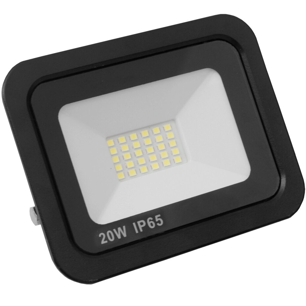 Світлодіодний EUROLAMP LED SMD Прожектор чорний з радіатором NEW 20 W 6000 K від компанії ПРОЖЕКТОР-УА - фото 1