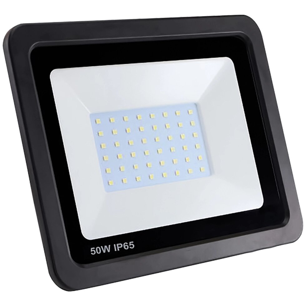 Світлодіодний EUROLAMP LED SMD Прожектор чорний з радіатором NEW 50 W 6000 K від компанії ПРОЖЕКТОР-УА - фото 1