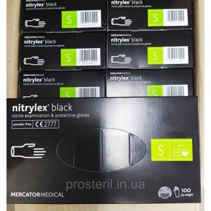Рукавички нітрилові Чорні S (Nitrylex BLACK) 100шт