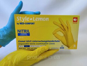 Рукавички нітрилові неопудрені STYLE жовті S