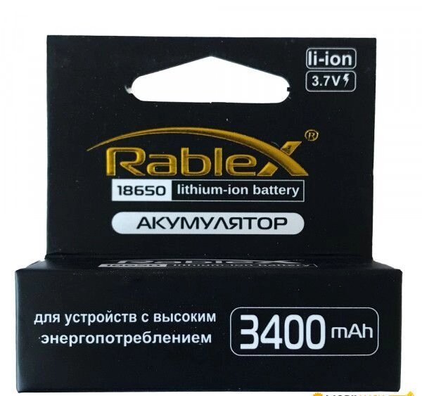 18650 Rablex 3400mAh AA Акумуляторні батарейки від компанії експерт - фото 1