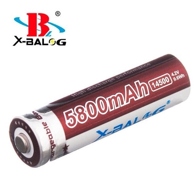 Акумулятор 14500, X-Balog, 5800mAh (400), коричневий від компанії експерт - фото 1