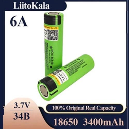 Акумулятор 18650, LiitoKala NCR 34B, 3400mAh, ПРОМИСЛОВИЙ, ОРИГІНАЛ від компанії експерт - фото 1