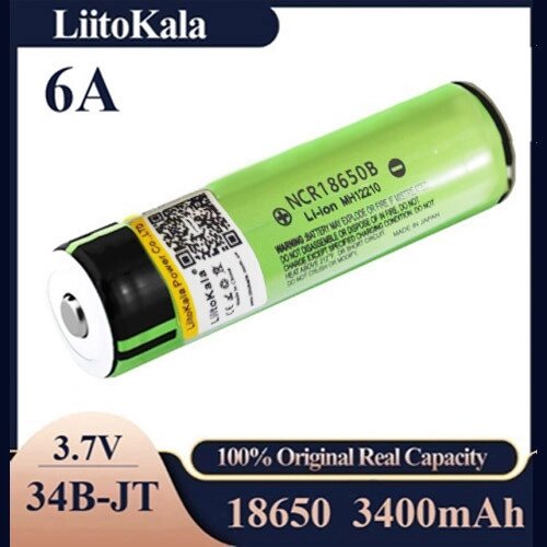 Акумулятор 18650, LiitoKala NCR 34B-JT, 3400mAh, ОРІГІНАЛ від компанії експерт - фото 1