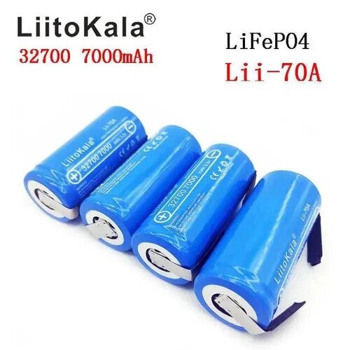 Акумулятор 32700, LiitoKala Lii-70A-N,3.2V, 7000mAh, з контактами під паяння, ОРИГІНАЛ від компанії експерт - фото 1