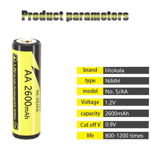 Акумулятор AA, LiitoKala Ni-26/AA, 1.2V, 2600mAh, ОРІГІНАЛ від компанії експерт - фото 1