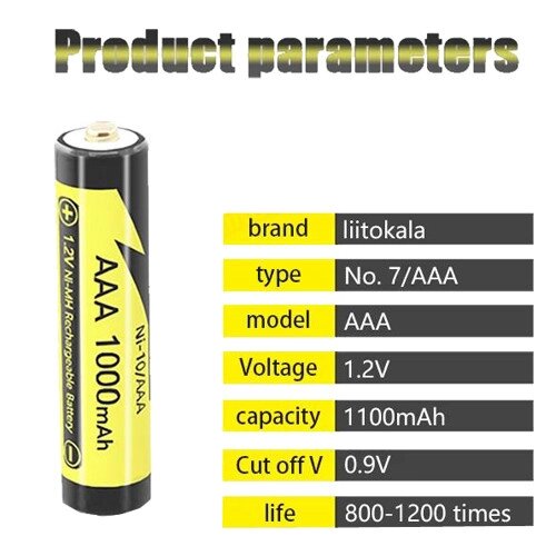 Акумулятор AAA, LiitoKala Ni-10/AAA, 1.2V, 1000mAh, ОРІГІНАЛ від компанії експерт - фото 1