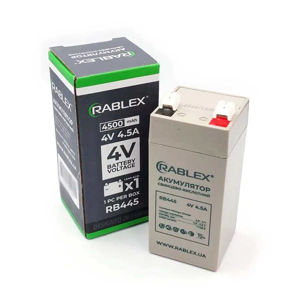 Акумулятор Rablex RB445 4v 4.5Ah торгових ваг, світильників та ліхтарів від компанії експерт - фото 1
