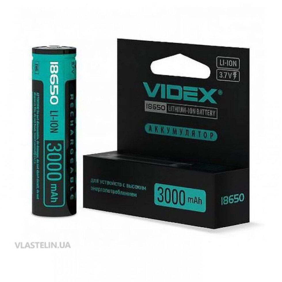 Акумулятор Videx LI-ION 18650 3000 mAh (з Захистом) від компанії експерт - фото 1