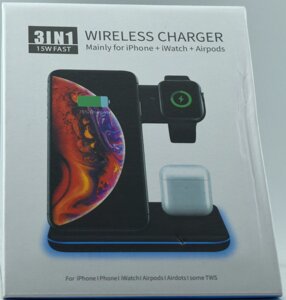 Бездротове заряджання wireless charger 3в1 15W