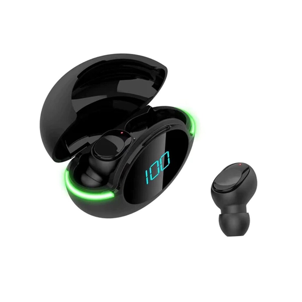 Бездротові навушники - гарнітура TWS Y80 Bluetooth 5.1 із зарядним РК кейсом Black від компанії експерт - фото 1