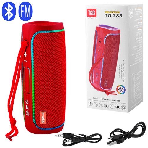 Bluetooth-колонка TG288 з RGB ПІДСВІЧУВАННЯМ,  speakerphone, радіо, red від компанії експерт - фото 1