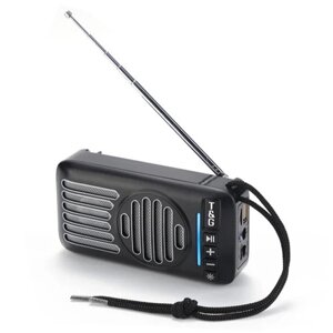 Bluetooth-колонка TG368, speakerphone, радіо, сонячна батарея, black
