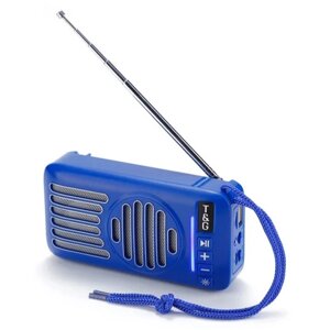 Bluetooth-колонка TG368, speakerphone, радіо, сонячна батарея, blue