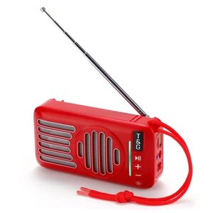 Bluetooth-колонка TG368, speakerphone, радіо, сонячна батарея, red