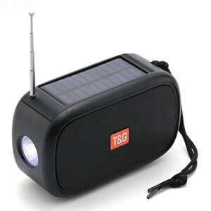 Bluetooth-колонка TG632, c функцією speakerphone, радіо, ліхтар, сонячна батарея, black