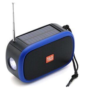 Bluetooth-колонка TG632, c функцією speakerphone, радіо, ліхтар, сонячна батарея, blue