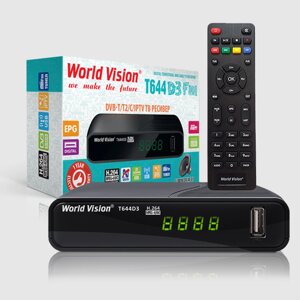 Цифровий ефірний Т2 тюнер World Vision T644D3 FM