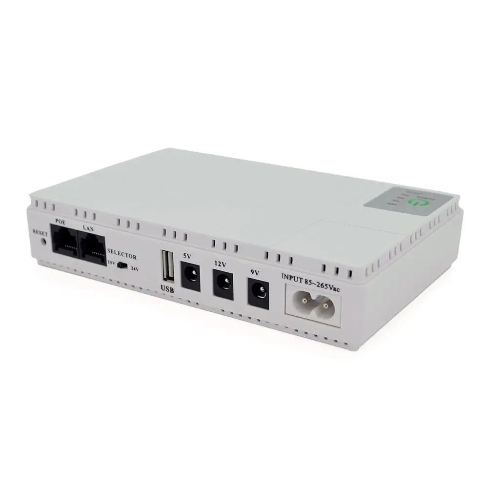 ДБЖ міні-UPS DC1018P для роутера, модему, GPON 12V/9V/5V/USB port/POE port 10400mAh 18W Білий від компанії експерт - фото 1