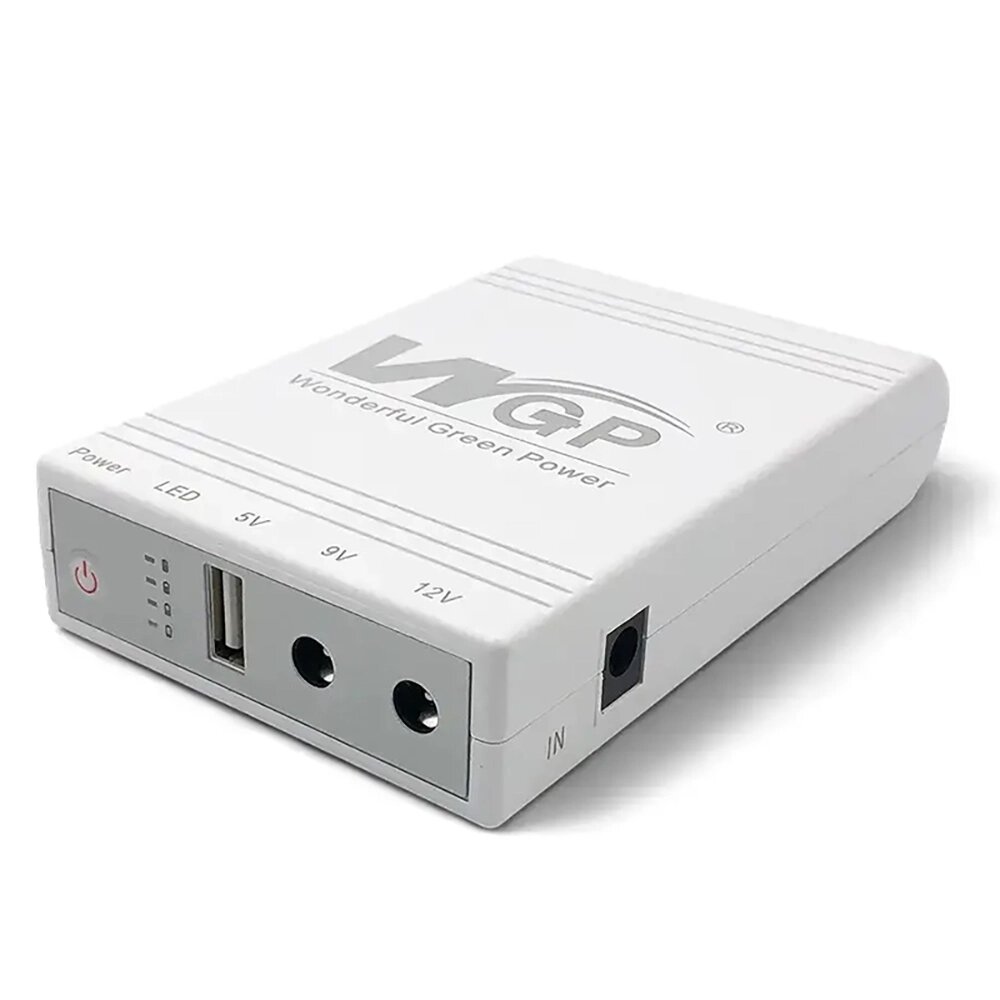 Джерело безперебійного живлення Mini DC UPS WGP103-5912 (5v-9v-12v, 1A, 10400 mAh) White від компанії експерт - фото 1