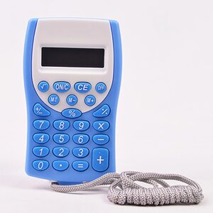 Електронний калькулятор КК-1880 із шнурком на шию Синій