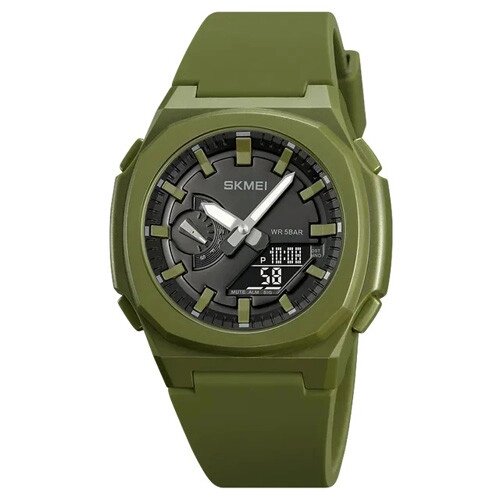 Годинник наручний 2091AGBK SKMEI, ARMY GREEN-BLACK від компанії експерт - фото 1