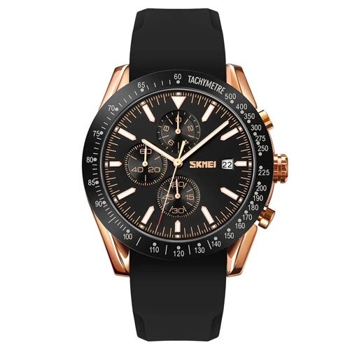 Годинники наручні 9253PRGBK SKMEI, ROSE GOLD/BLACK-SILICONE STRAP від компанії експерт - фото 1